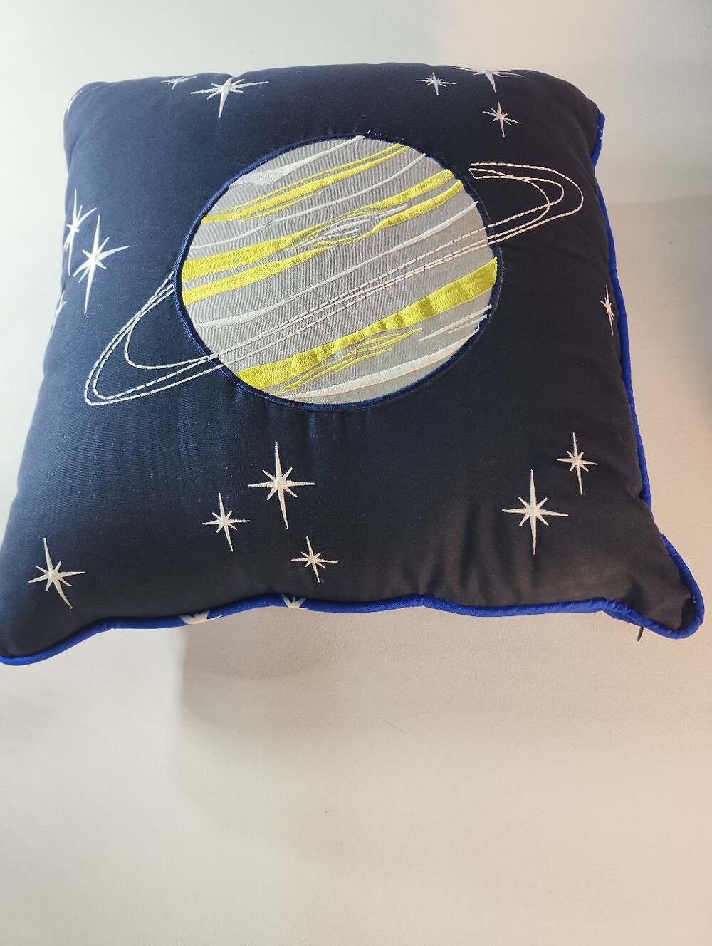 Waverly Navy and Bright Blue Star Accent Pillow